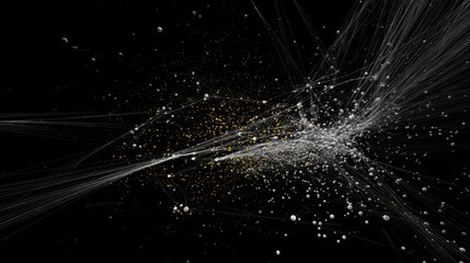 Aufkleber - Abstract network graphic with lines and dots.
