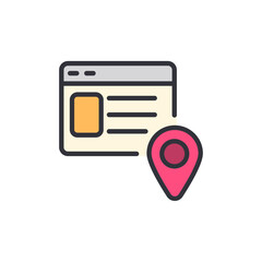 Poster - Website Location Pin Pointing To An Online Page For Online Service