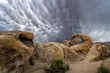 © Ross Stone - The Mobius Arch in the Alabama hills with awesome mammatus clouds in the sky.