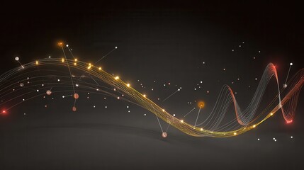 Poster - Abstract design with flowing lines and glowing particles.
