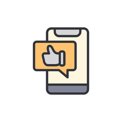 Poster - Positive mobile feedback icon promoting interactive communication engagement