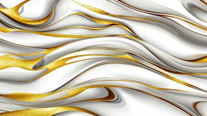 Poster - This captivating creation showcases flowing patterns with shimmering gold contrasts against a smooth backdrop, creating visual harmony