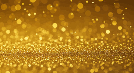Poster - Abstract Golden Glitter Background with Bokeh Lights for Festive Celebrations