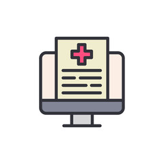 Poster - Medical Record On Screen Depicts Telemedicine Healthcare Technology