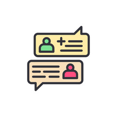 Poster - Two Speech Bubbles Representing Online Conversation And Networking