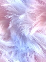 Poster - Ethereal abstract background with soft swirling feathery textures in pastel pink and lavender tones creating dreamy atmospheric effect for romantic designs and wallpapers.