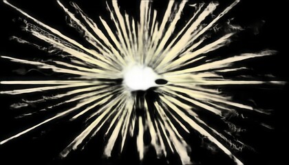 Poster - Abstract explosion with bright radiating lines against a contrasting black background