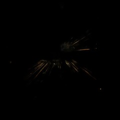 Poster - Abstract image of fireworks exploding in the night sky with golden streaks of light