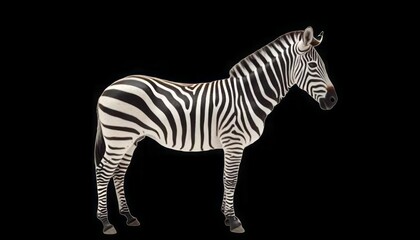 Poster - Striking studio shot of a zebra showcasing its distinctive black and white stripes