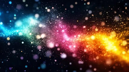 Wall Mural - Abstract vibrant glowing particles