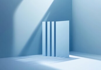 Fototapete - Modern blue abstract presentation background with shadow 3d layered light rectangle. Vector illustration design for presentation, banner, cover, web, flyer, card, poster, wallpaper, texture, slide, ma