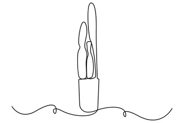 Poster - Continuous one line vector illustration of cactus on top minimal black and white abstract houseplant drawing
