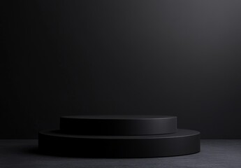 Fototapete - Simple black gradient abstract background for product or text backdrop design