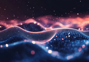 Fototapete - Sparkling Lights in a Galaxy Wave with Abstract Design