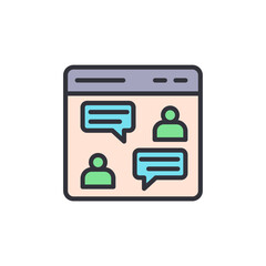 Poster - Online Communication And Team Collaboration With Message Bubbles And Avatars