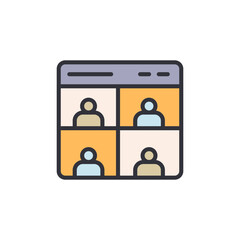 Poster - Digital Meeting Interface With Remote Team Members Participating Online