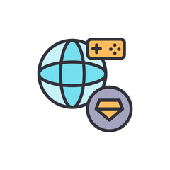 Poster - Global Gaming Platform With Download Functionality And Controller Icon