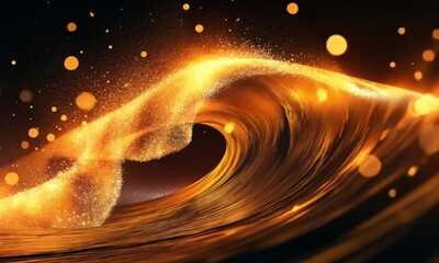 Poster - Golden wave abstract