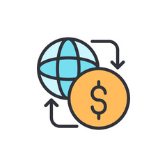 Poster - Global Financial Exchange With A Coin And Globe Symbol