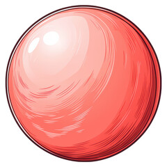 Poster - Glossy Coral Sphere with Detailed Texture for Creative Backgrounds and Designs, isolated on transparent background.