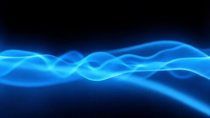 Poster - Abstract Blue Waves Flowing Smoothly Against a Dark Background Seamless Loop