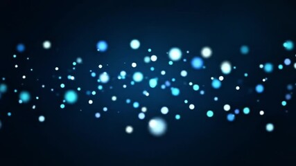 Poster - Abstract bokeh particles floating on a dark blue background for visual effects