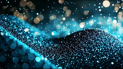 Poster - Vibrant digital backdrop, abstract swirling blue lights and sparkles creating a dynamic tech-inspired atmosphere, perfect for creative projects.