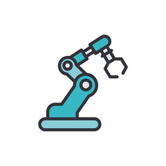 Poster - Stylized Robotic Arm Illustration On A Transparent Field Technology Concept