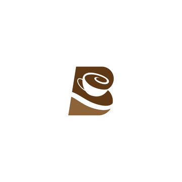 B coffee logo. vector illustration of letter B and coffee cup for icon,symbol or logo