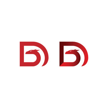 D dragon logo. vector illustration of the letter D and dragon for icon, symbol or logo