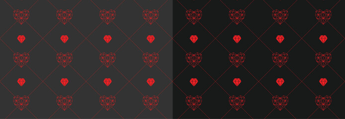 Poster - Valentine's pattern background vector. Seamless valentine's day pattern.