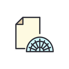 Poster - File Icon With Geometric Radial Element For Document Design