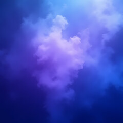 Aufkleber - Abstract cloudscape with gradient of blue and purple hues featuring fluffy cloud formations and a soft, ethereal glow