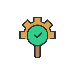 Poster - Effective Management Depicted By A Gear And Checkmark Symbol