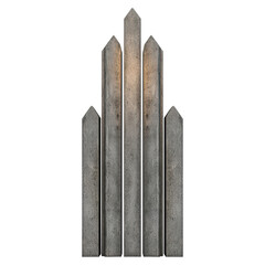 Poster - Abstract Arrangement of Tall, Sharp, Gray Poles with Soft Lighting Effect, isolated on transparent background.