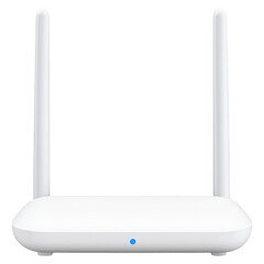 Poster - Modern Wireless Router with Antennas for High-Speed Internet Connectivity, isolated on transparent background.