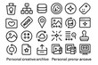 © Maxim Borbut - Outlined creative archive and mood tracking icons on metallic background
