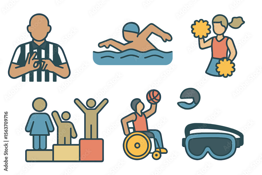Active sports and competition elements showcase teamwork, inclusivity ...