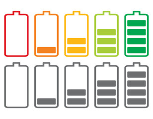 Fototapete - Battery charge level indicator set vector design