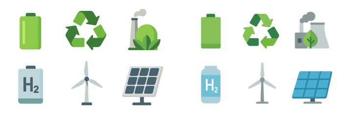 Poster - Visual representation of renewable energy sources and sustainability concepts in a modern design