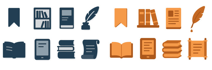 Poster - Collection of diverse reading materials and writing tools displayed together in a modern layout