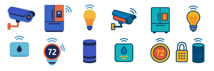 Aufkleber - Smart home devices and appliances showcase connectivity features for modern living in a digital environment