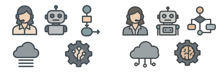 Leinwandbilder - Exploration of AI technology and human interaction in customer support systems and automation tools