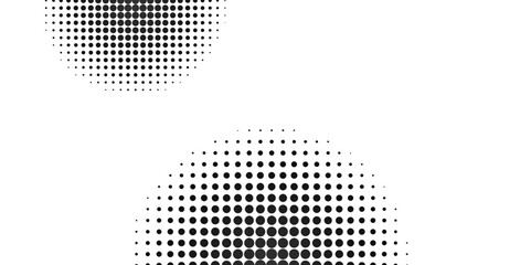 Poster - Basic halftone dots effect color. Halftone effect. Halftone background. Pop art, comic style. Pattern with small circles Futuristic panel Vector illustration. sites, business cards.vector illustration