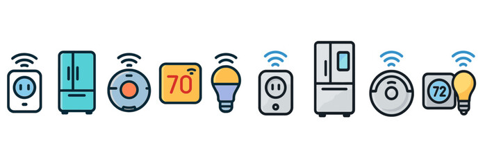 Aufkleber - Smart home devices connect wirelessly for seamless automation and energy efficiency in modern living spaces