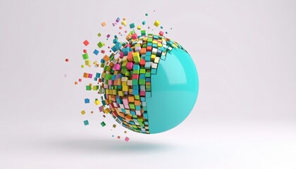 Poster - Colorful Geometric Sphere Explosion