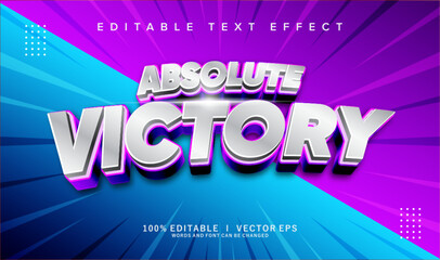 Poster - absolute victory vector text effect with modern style design