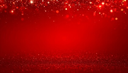Poster - Stunning red glitter background with sparkling bokeh lights and a soft, dreamy atmosphere, perfect for festive celebrations, holiday designs, and elegant visual projects.