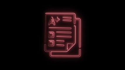 Aufkleber - Glowing A Plus Grade Report Neon Sign Animation Perfect Score Achievement Concept Education
