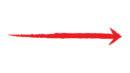 Leinwandbilder - Hand drawn red arrow vector and PNG. Long arrow.
